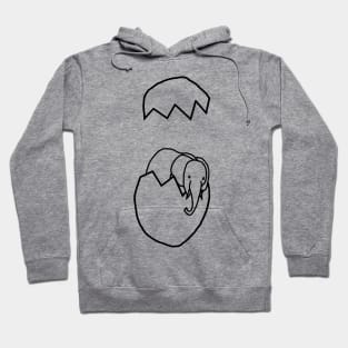 Cute Elephant Popping Out of Easter Egg Outline Hoodie